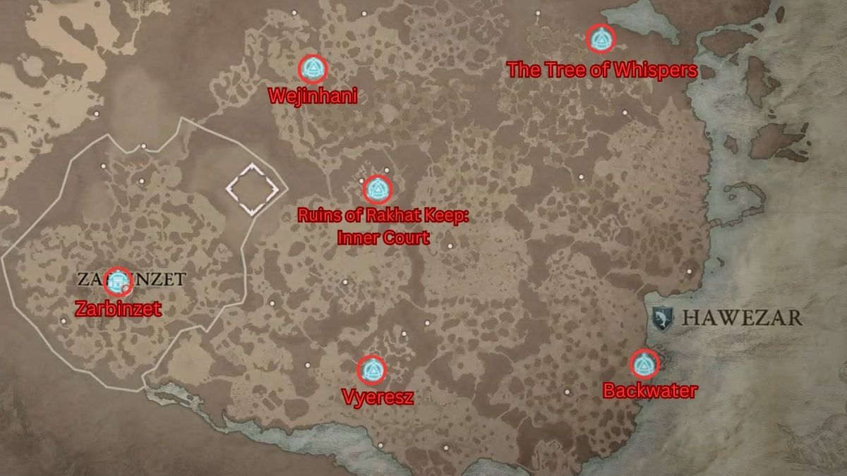 Diablo 4: All Hawezar Waypoint Locations – GameSkinny