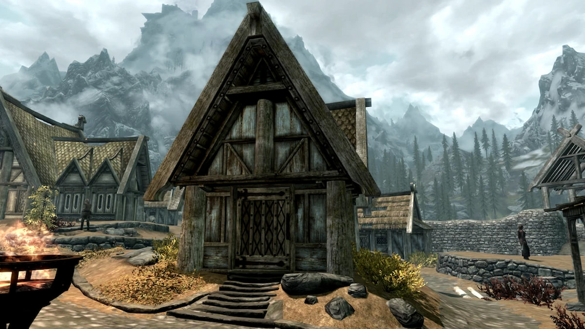 Exterior of player home Breezehome in Whiterun in Skyrim