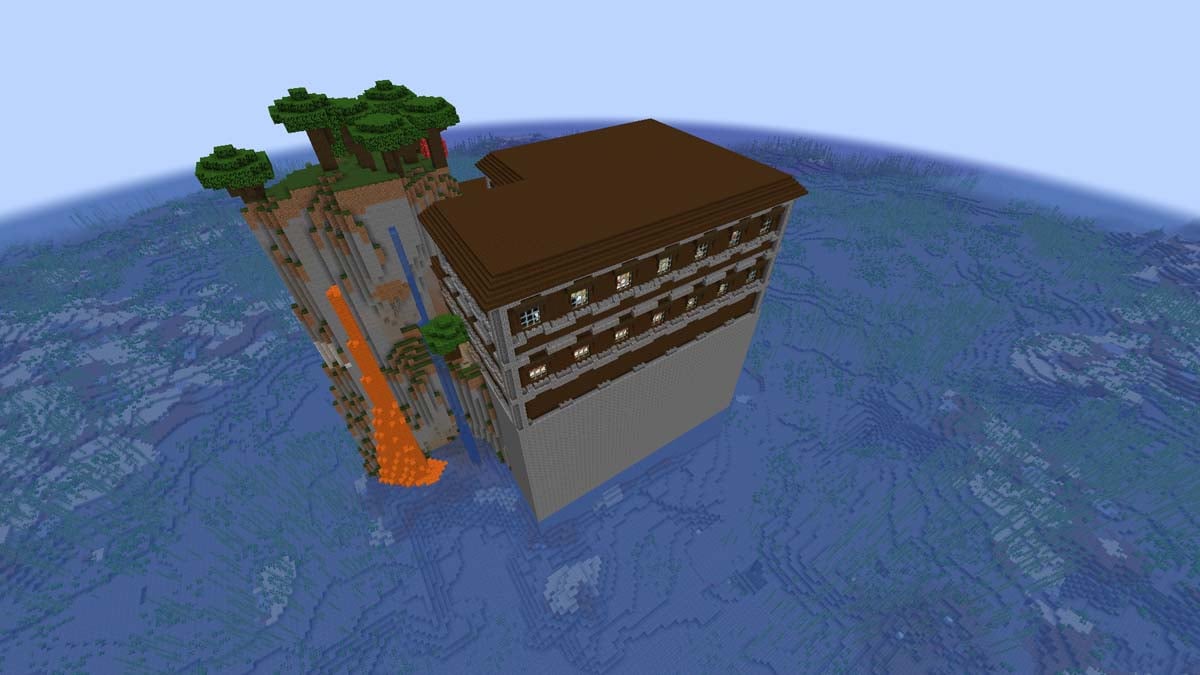 Woodland mansion in the ocean in Minecraft