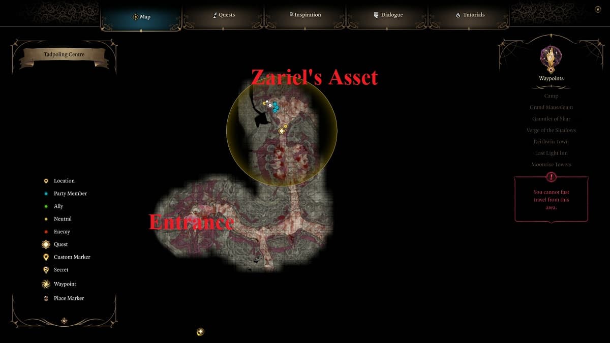 So Finden Und Retten Sie Zariels Verm Genswert GameSkinny   Baldurs Gate 3 Act 2 Mizora Location Map 