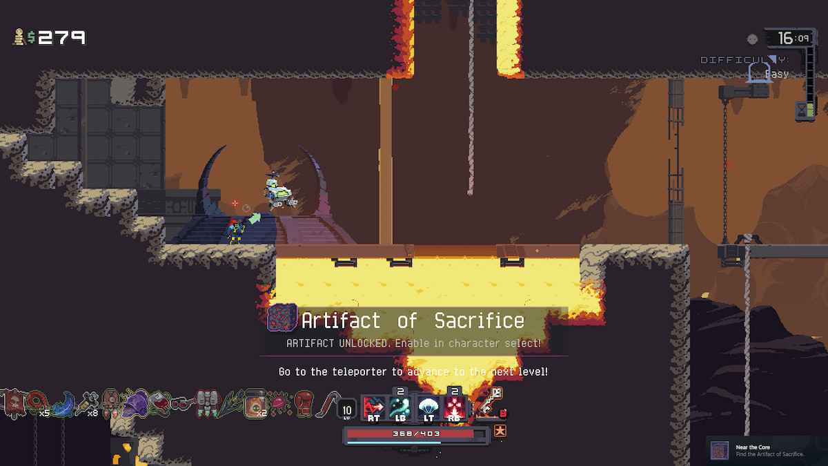 i have the artifact of sacrifice on and got a item chest on