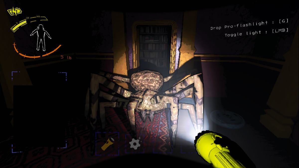 A Bunker Spider watching the player in Lethal Company.