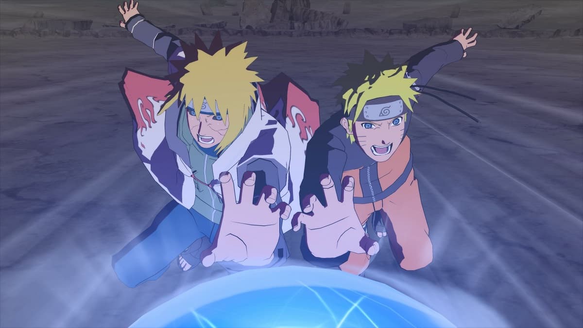 Naruto and Minato using Rasengan