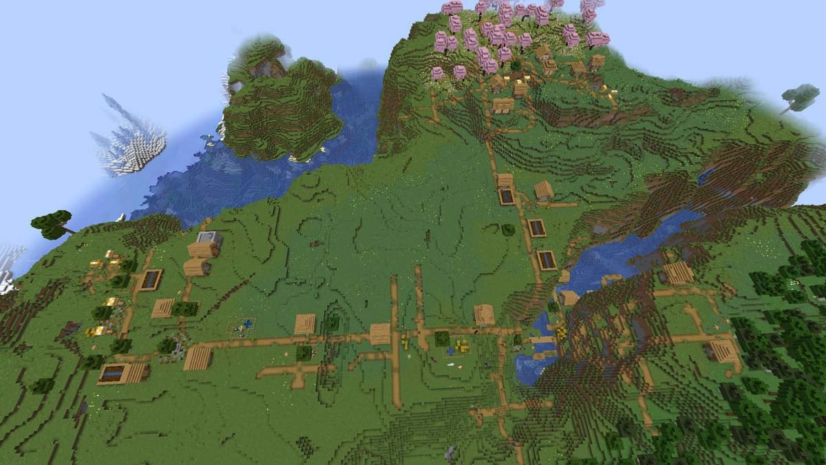 Blacksmith and giant village in Minecraft