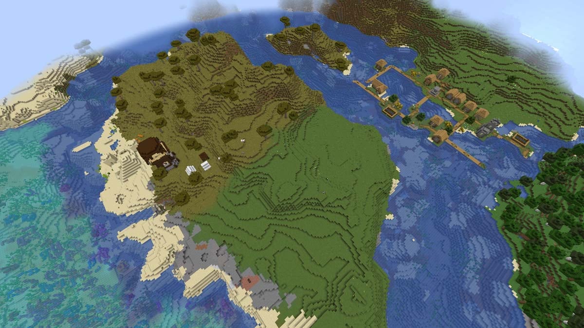 Pillager outpost and village in Minecraft