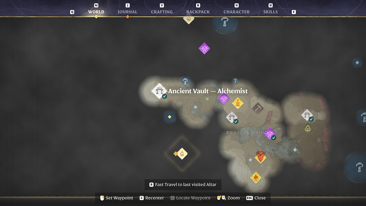 Map location of the Alchemist in Enshrouded