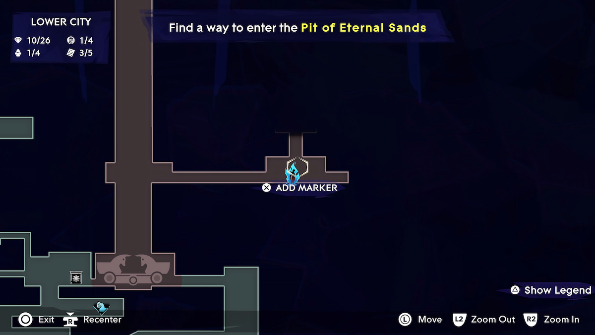 location of the lilac skin on the map in prince of persia the lost crown