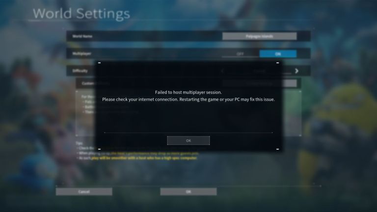 Palworld Failed to Host Multiplayer Session Error Fix: Stuck on ...