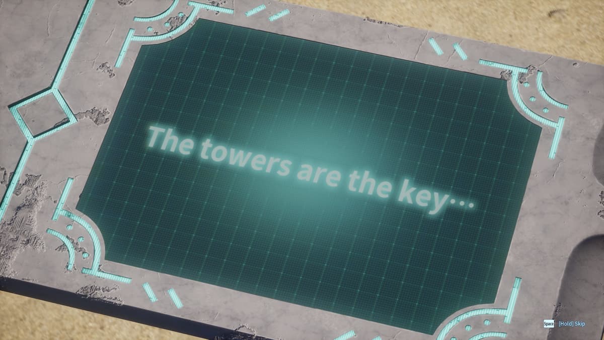 Opening cinematic story hint, The towers are the key...