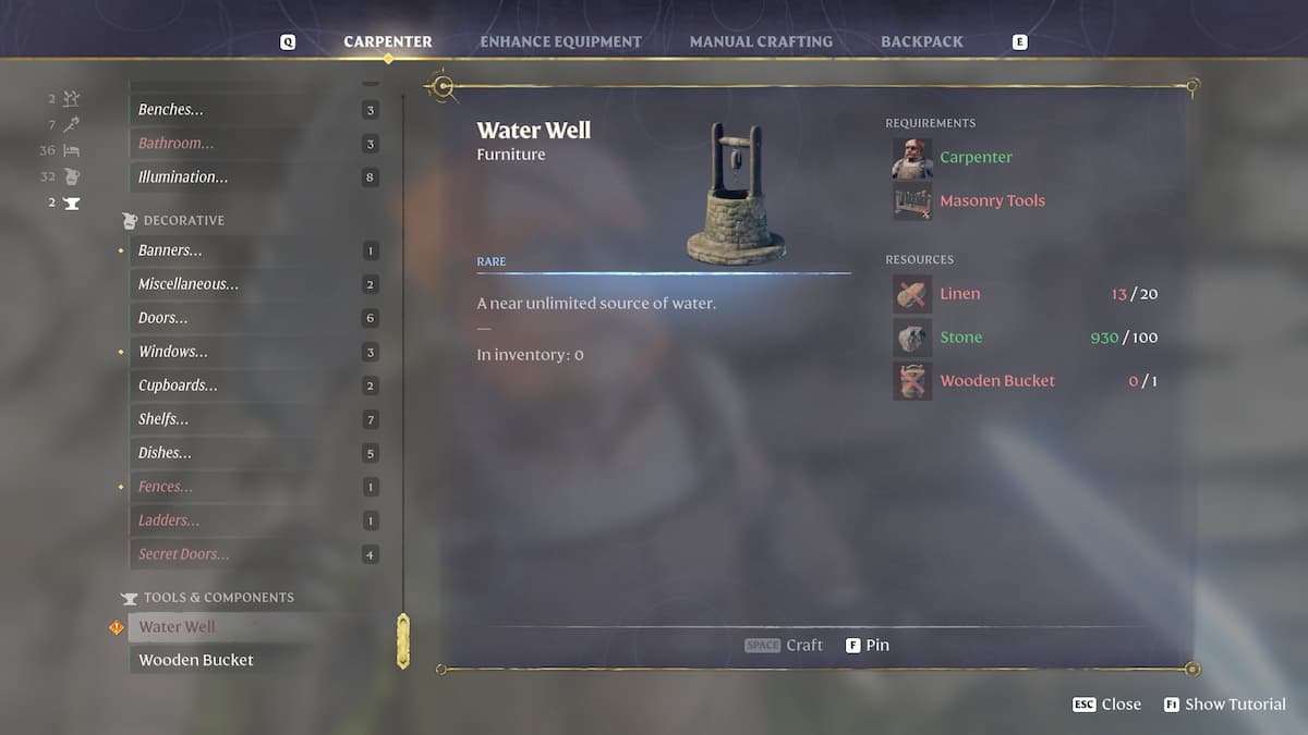 Water Well Carpenter recipe.