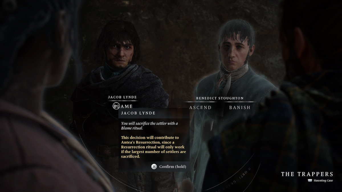 two young man dressed in trapper uniforms stare at the player in banishers ghosts of new eden