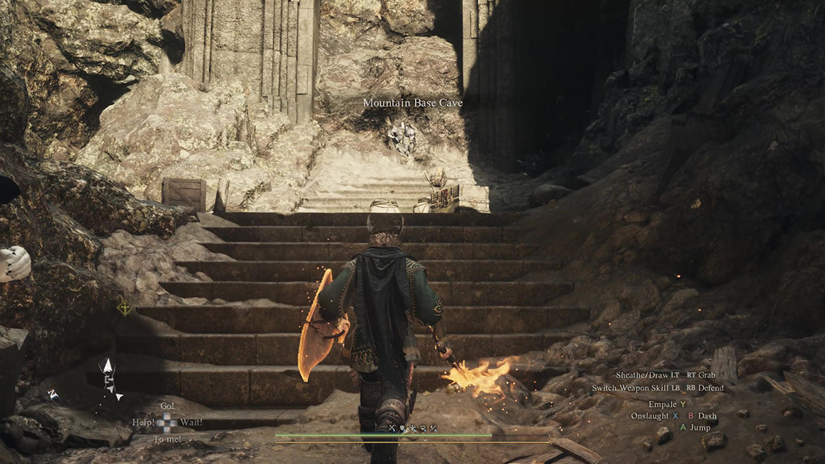 The entrance to Mountain Base Cave in Dragon Dogma 2