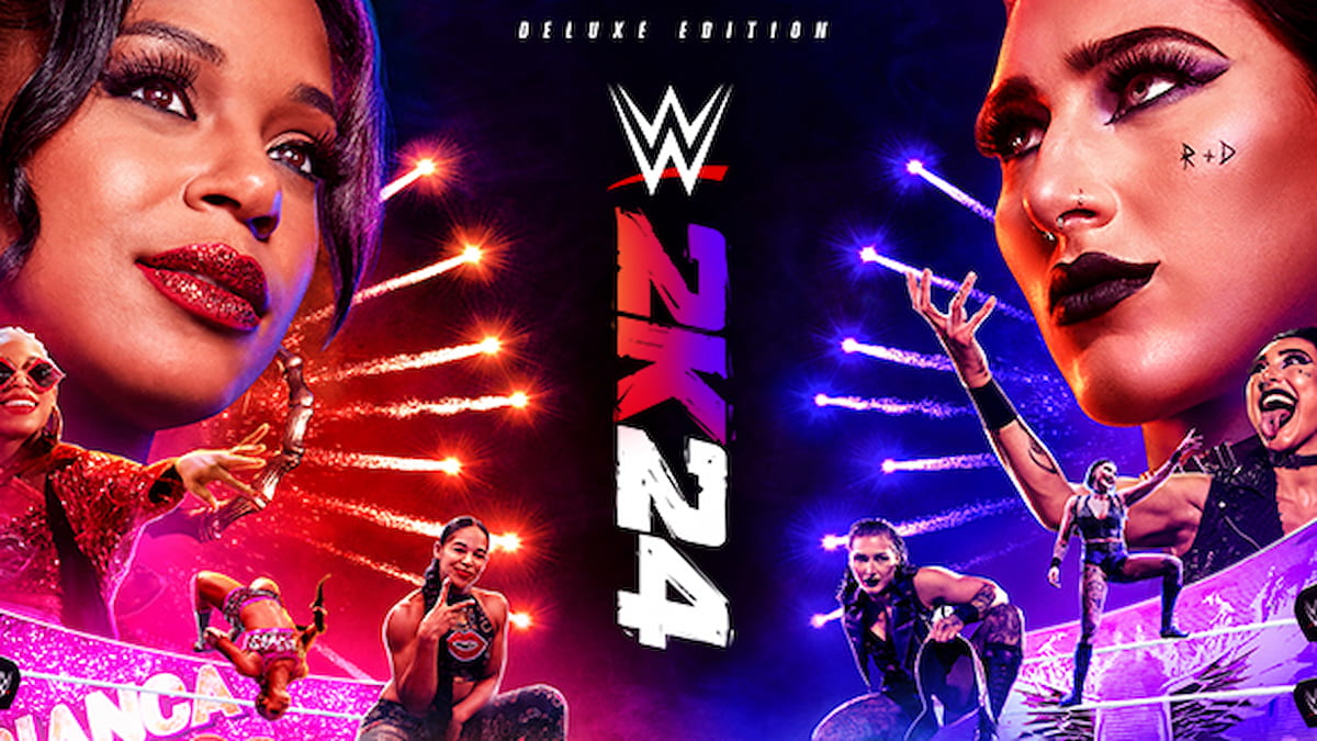 wwe 2k24 promotional poster for the deluxe edition