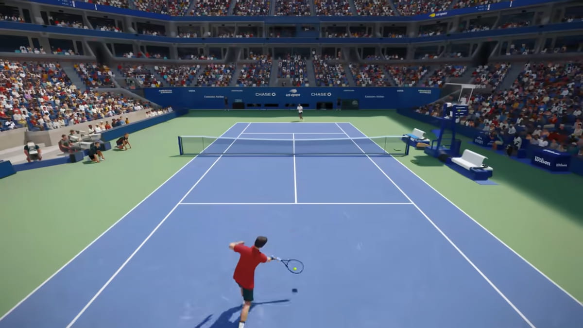Courtside view in TopSpin 2k25
