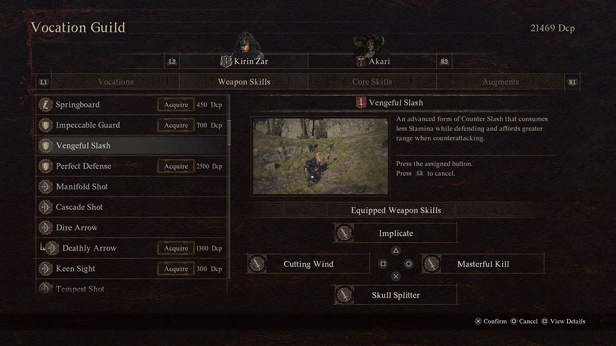 warfarer weapon skills menu in dragon's dogma 2