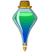 Green and blue potion vial