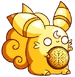 Gold rabbit creature holding a gold coin