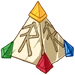 Colorful prism with rune signs on it