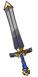 Sword with gold and blue handle