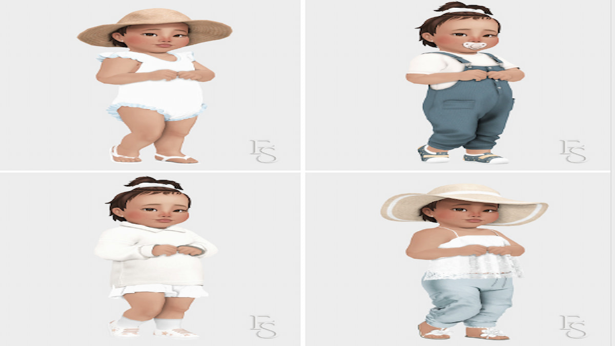 Vier verschiedene Säuglingsstile modelliert