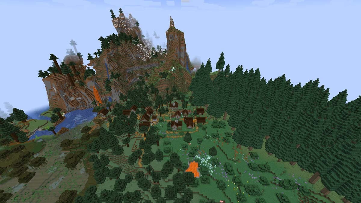 Windswept forest, coniferous forest, highland  in Biomes o Plenty mod for Minecraft