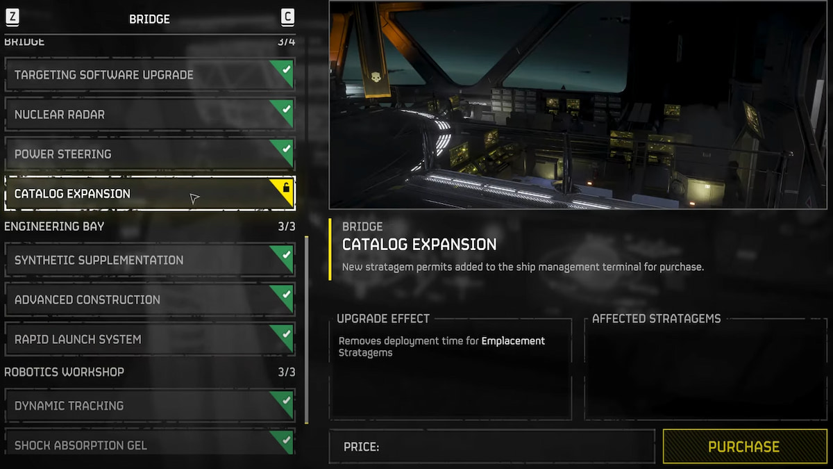 a picture showing how to unlock rogue item catalog expansion in helldivers 2