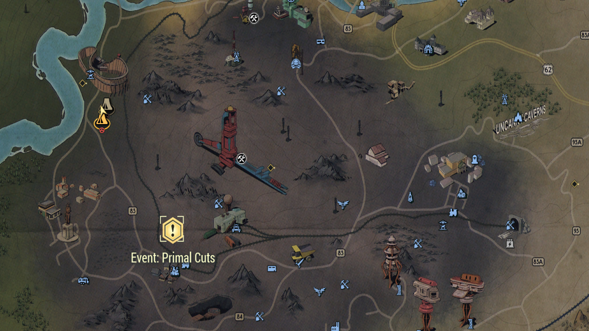 One of the locations of the Primal Cuts Event in Fallout 76,