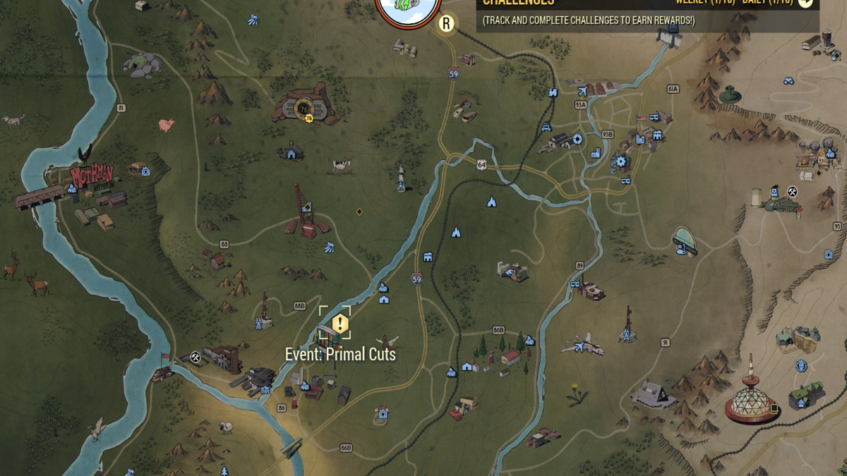 One of the locations of the Primal Cuts Event in Fallout 76,