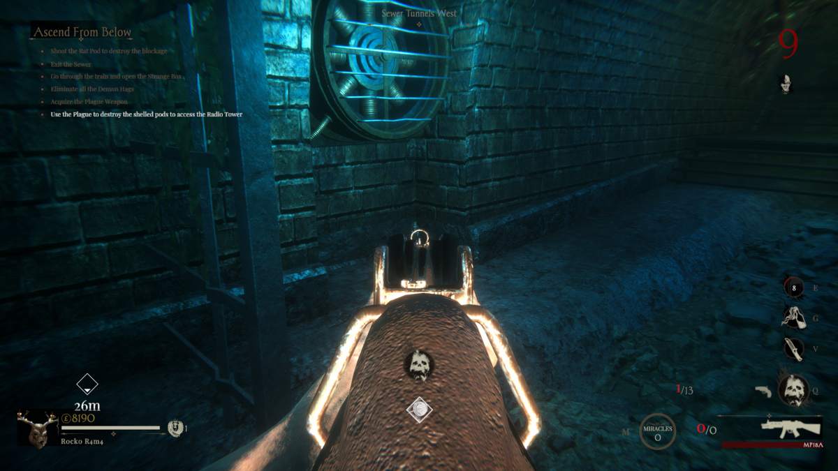 The Sewer Tunnel West doll location in Sker Ritual.