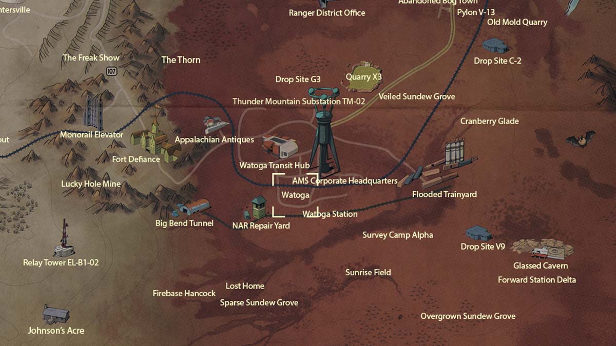 Watoga-Standort in Fallout 76