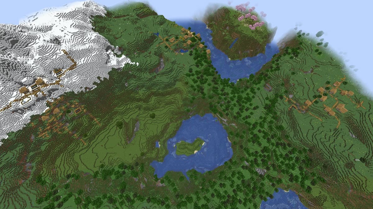 Triple plains village in Minecraft