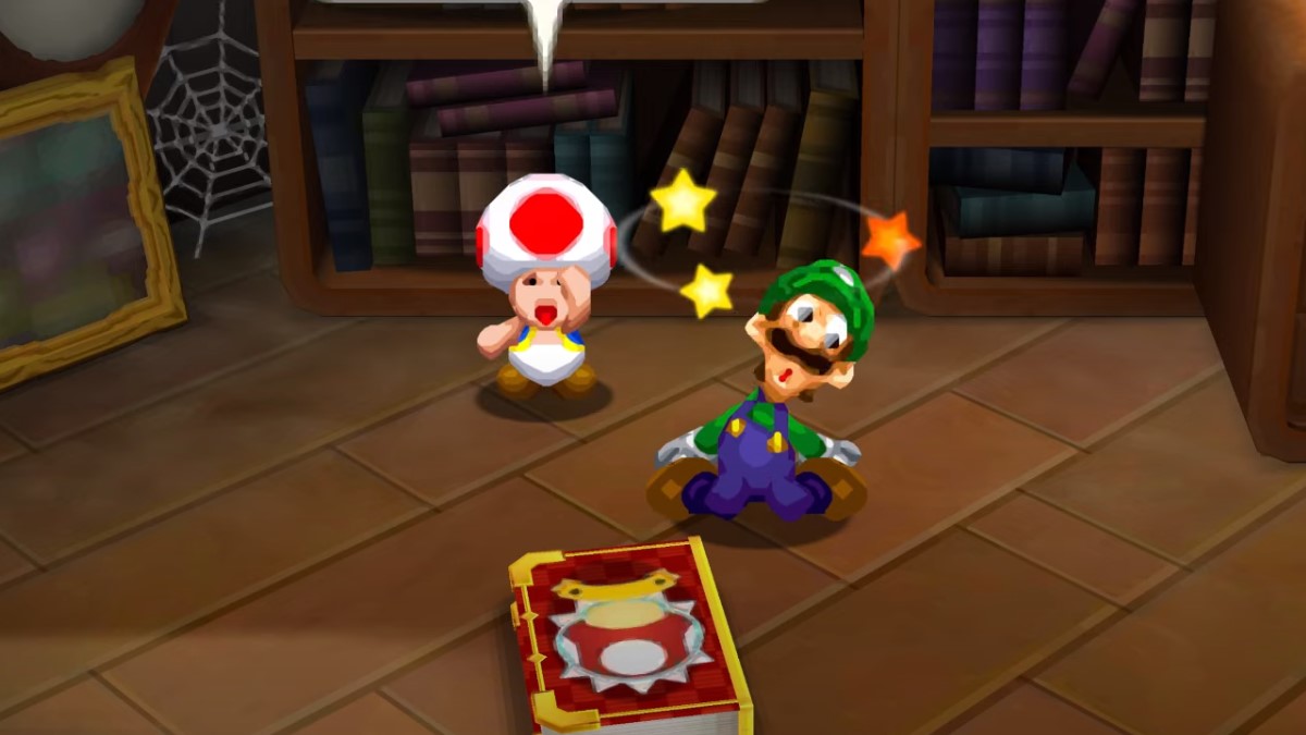 Luigi hit his head in Mario & Luigi: Paper Jam