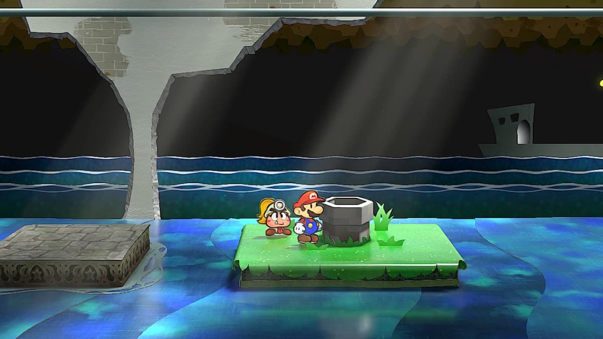 Paper Mario TTYD gray pipe to Petal Meadows