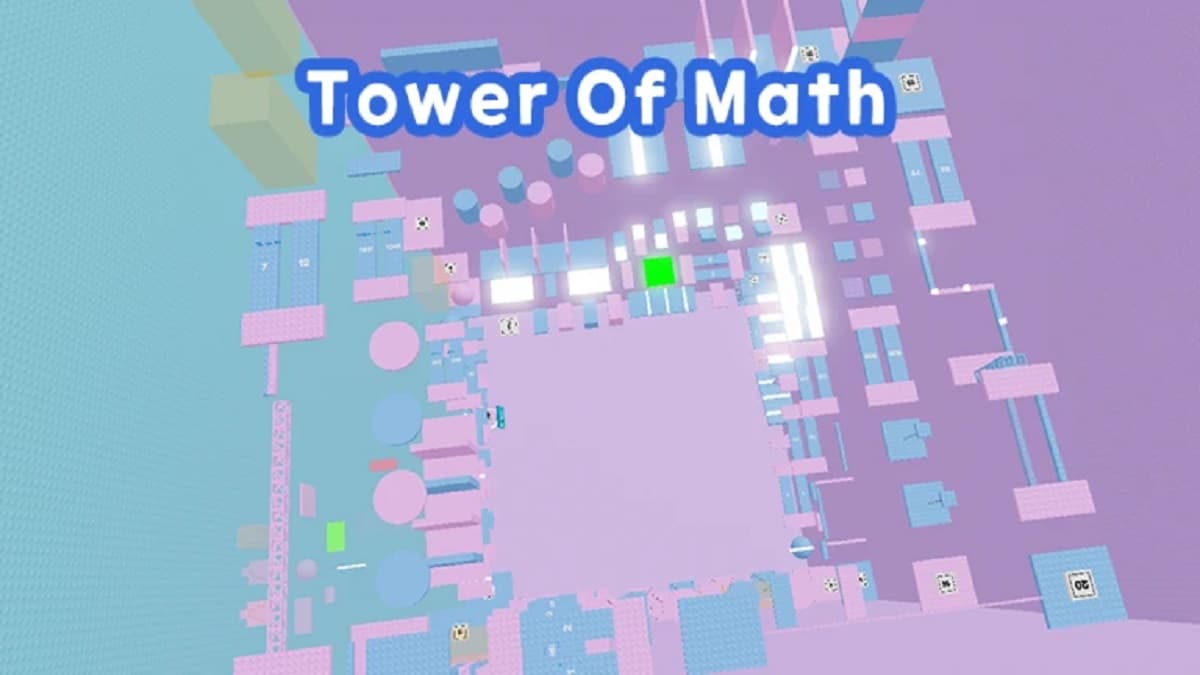 Tower of Math Roblox topdown view