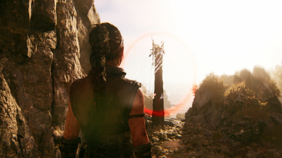 fifteenth lore totem in senua's saga hellblade 2 beside waterfall