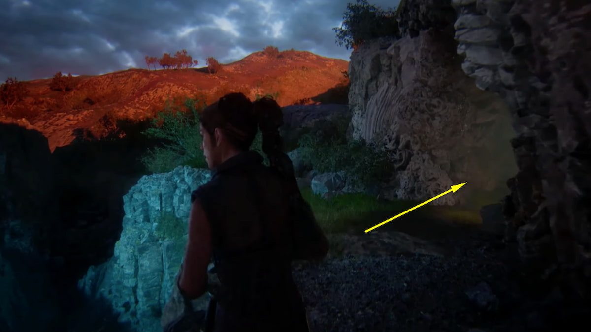 Pathway to the outdoor cave entrance in Senua's Saga: Hellblade 2