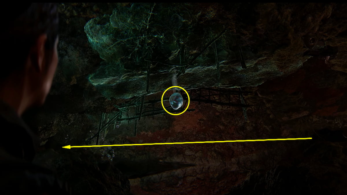 Hiddenfolk ball puzzle two finding ball two with water drop near bridge in Senua's Saga: Hellblade 2