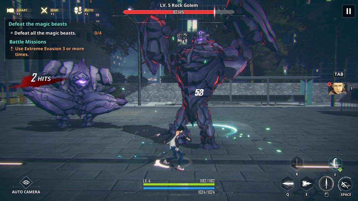 Jinwoo fights a golem monster in Solo Leveling: Arise