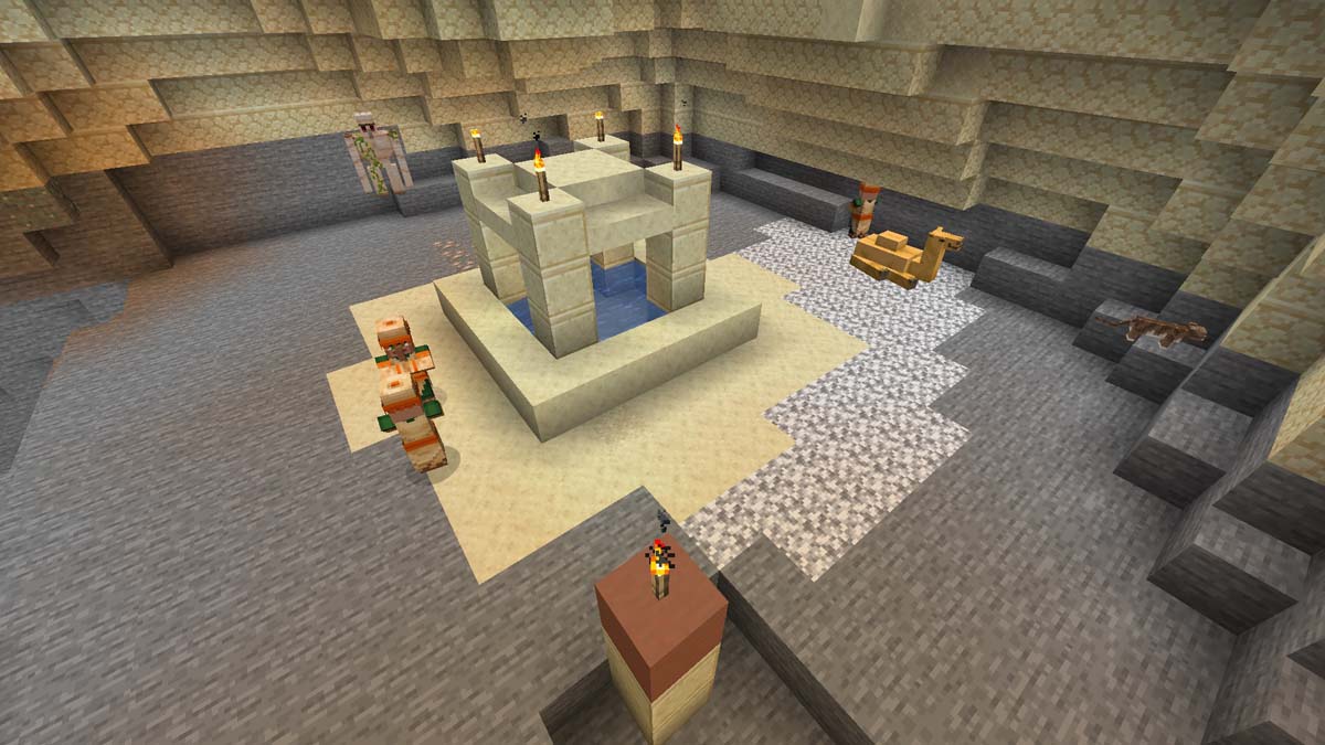 Underground water well in Minecraft