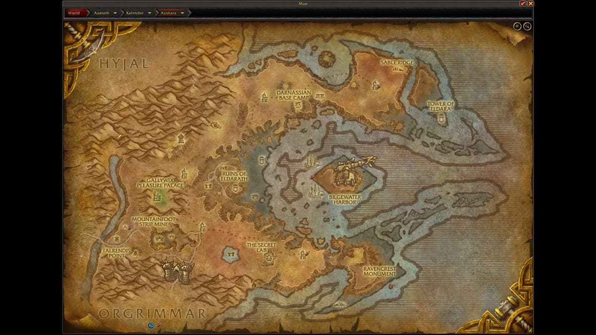 WoW Cataclysm Azshara map
