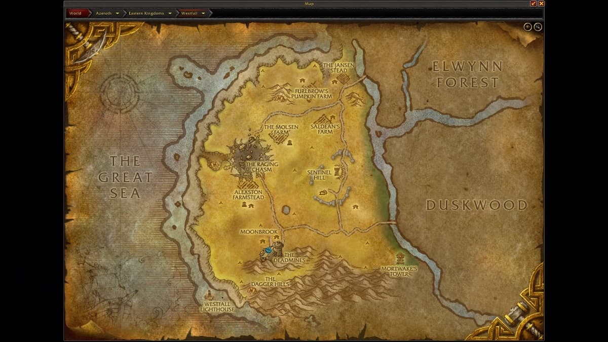 WoW Cataclysm Westfall map