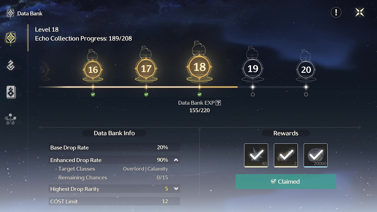 The Enhanced Drop Rate screen in Wuthering Waves