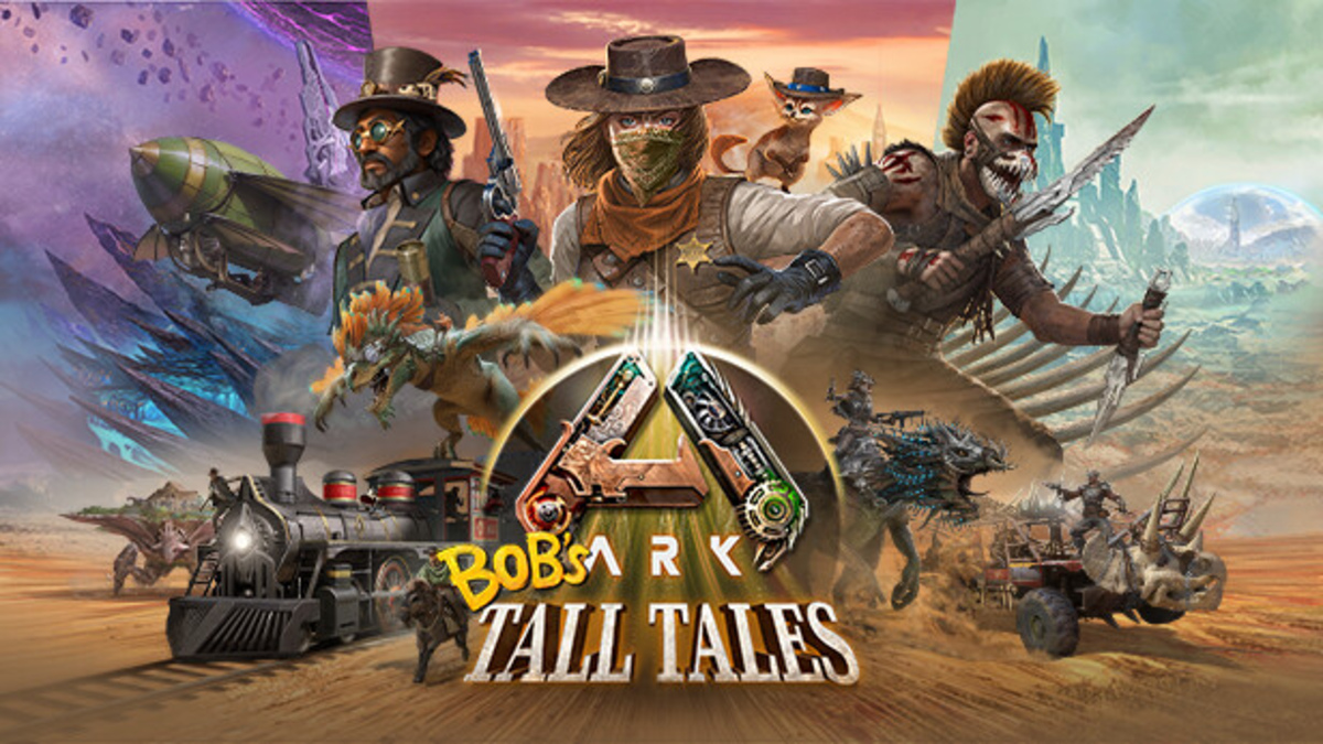 Promotional artwork for Bob's Tall Tales from the Steam store page for Ark: Survival Ascended