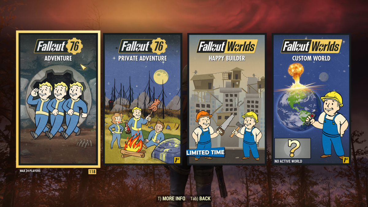 Picking a public server in Fallout 76