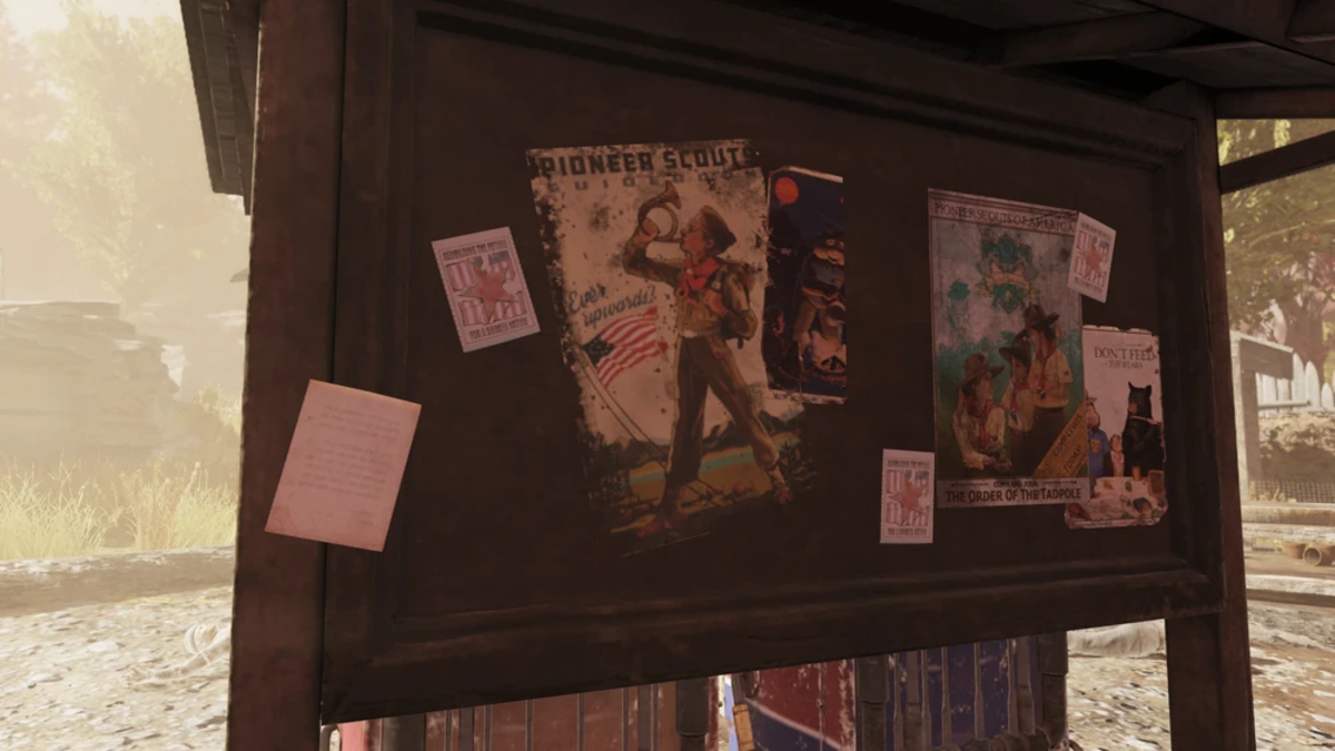 The Pioneer Treasure Hunt note found at Camp Liberty in Fallout 76