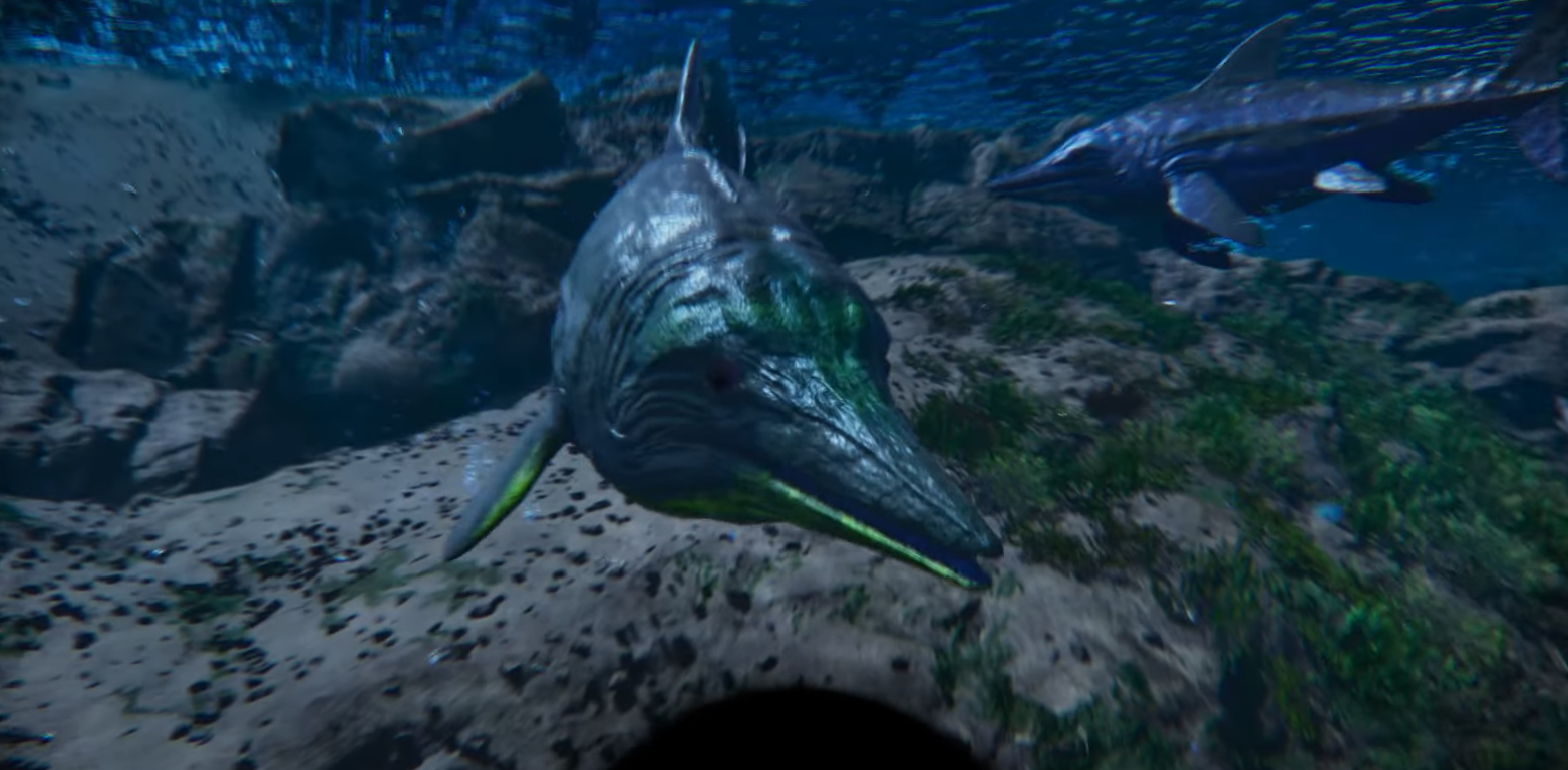 Taming an Ichthyosaurus in Ark: Survival Ascended.