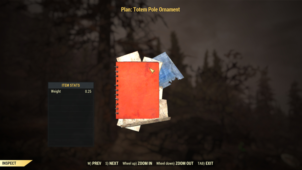 The Totem Pole Ornament Plan in Fallout 76