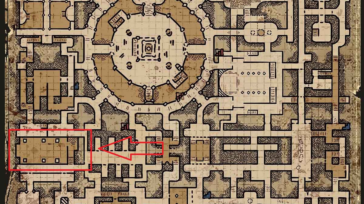 Old tomb location in Crypt 5 of Dark and Darker