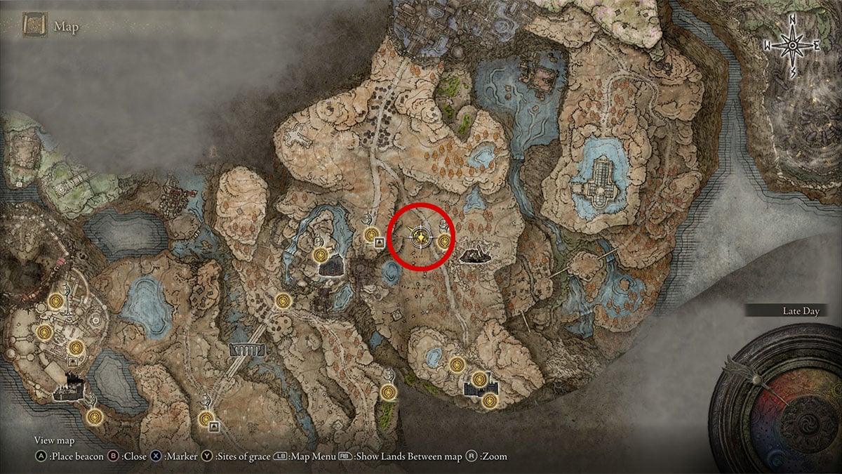 The Moorth Ruins camp location in Elden Ring Shadow of the Erdtree