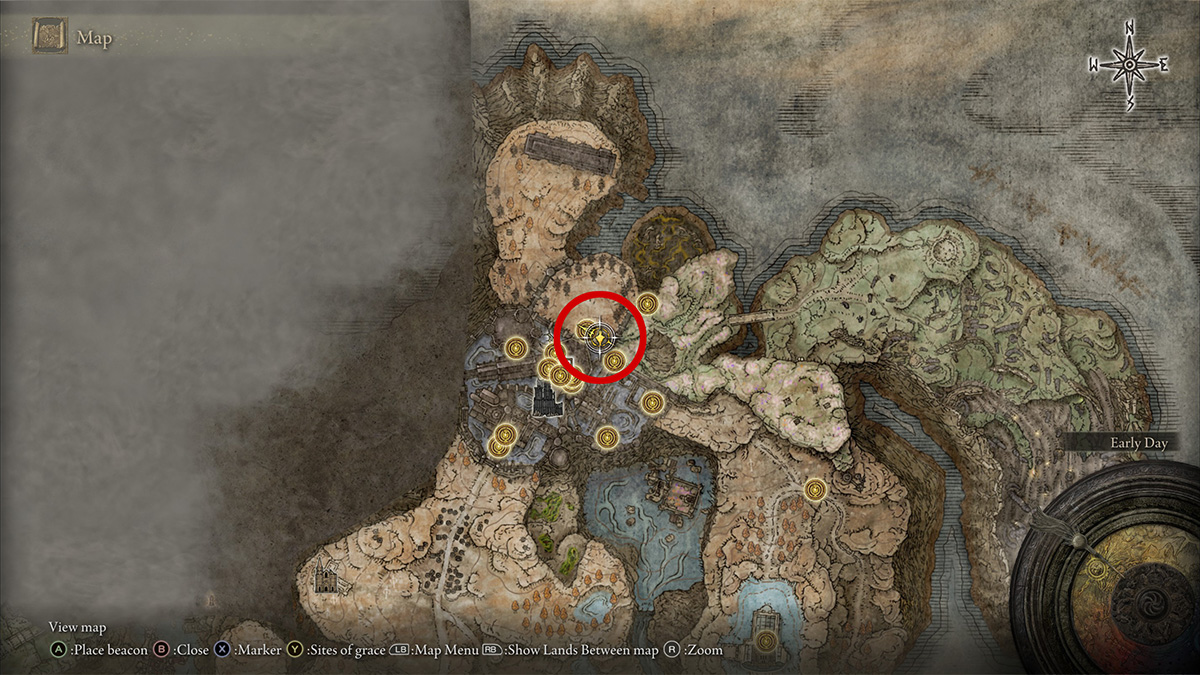 The location of the Shadow Keep Back Gate Scadutree Fragment in Elden Ring Shadow of the Erdtree